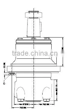 BMTW/OMTW 4 bolts wheel flange cone shaft with big torque hydraulic drive wheel motor
