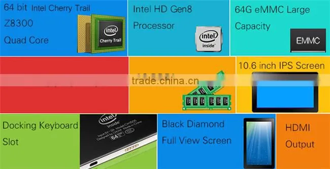 CHUWI Vi10 Ultimate 10.6" Win10 Tablet PC Intel Z8300 Bluetooth 2GB 64GB Black