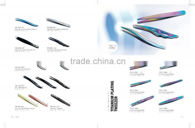 New Arrival Titanium Plating Eyebrow Tweezer/Stainless Steel Tweezers