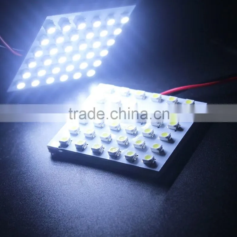 LED Dome Panel Lamp T10 + Festoon Adapters 1210 3528 36SMD Car Interior LED Panel Lights 12V DC