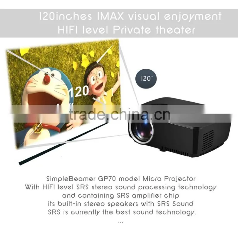 800 Lumens Support 1080 MINI Projector for Home Theater Projector GP70
