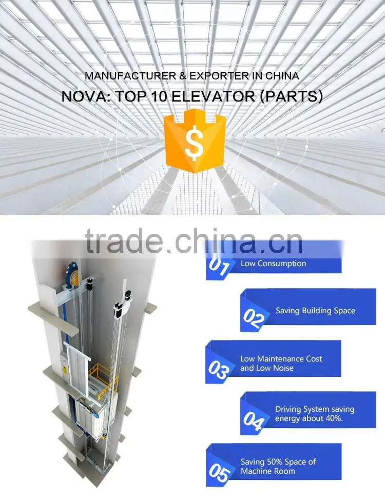 Professional low noise small outdoor overload human mall lift elevator