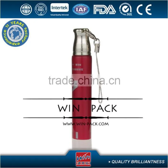 20ml 30ml red round tube with shiny gold screw cap and portable rope