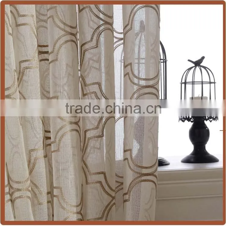 embroidery Material Of Readymade Curtain With Fancy Valance 2016 NEW