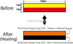 Color changing reverse sensor label / 50 and 70 deg.C