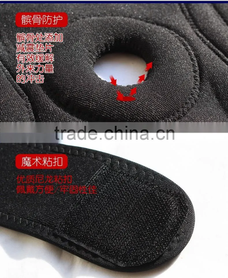 Adjustable Fitness Knee Pad for Football basketball,Neoprene Knee Support, Knee Support Waterproof with four springs