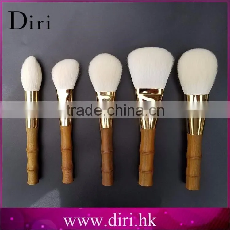 New design 5pcs wooden handle professional bamboo makeup brushes