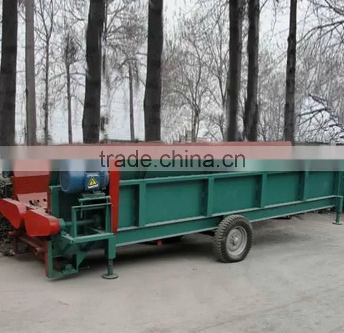 Timber barker machine in the forest