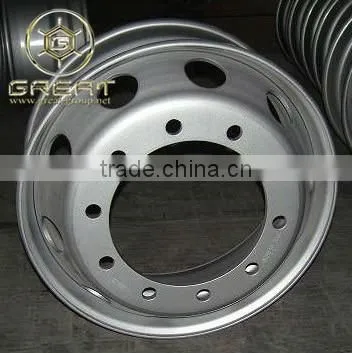 Heavy truck steel wheel and rim in 22.5 inch steel wheel