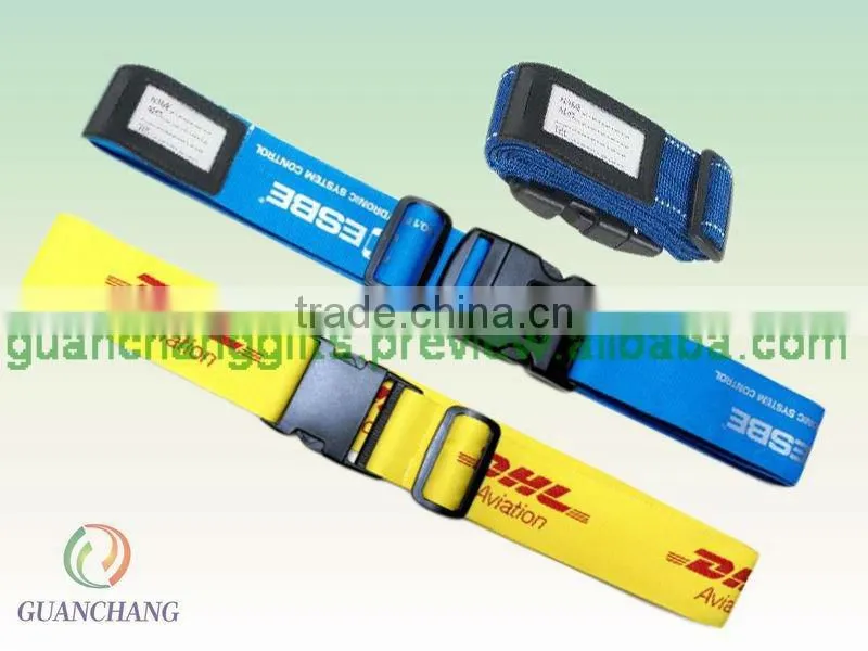 silkscreen luggage belts with 3-digi combination lock