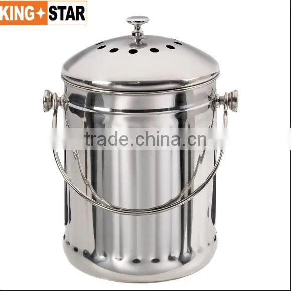 2 Gallons Stainless Steel Compost Bin