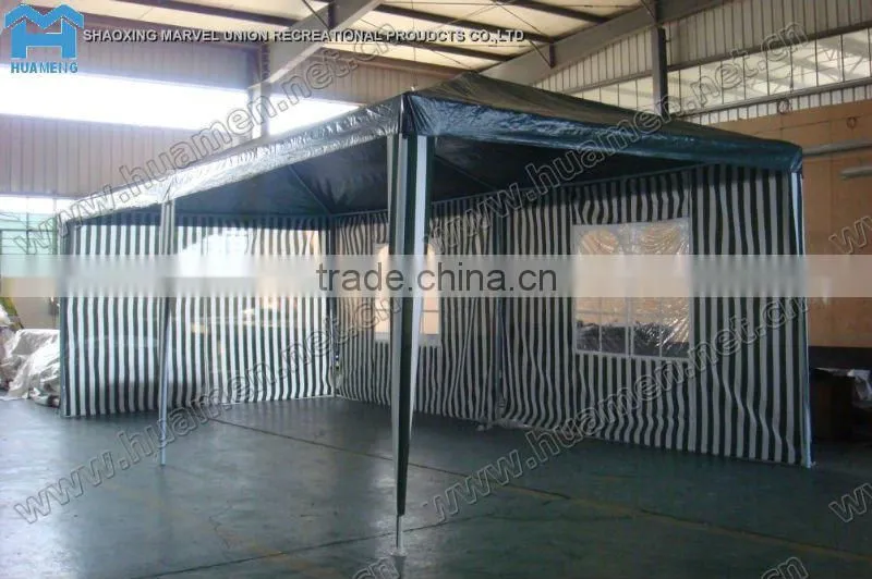 Striped Green PE Party Tents with windows 3x6m
