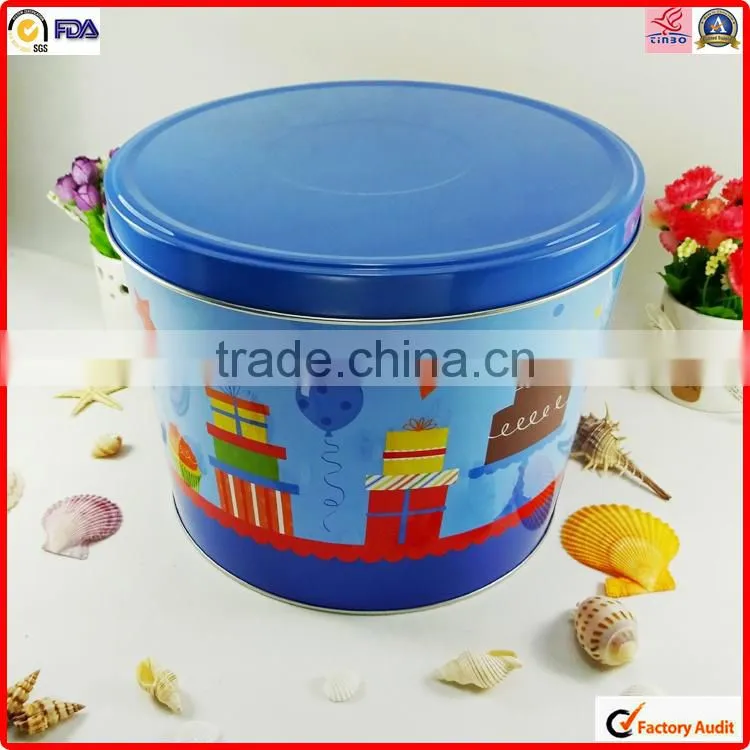 food packing factory wholesale metal popcorn tin box size