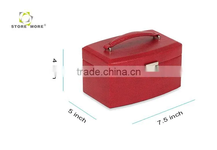 New Products!Red Leatherette Fabric STORE MORE Jewelry Box