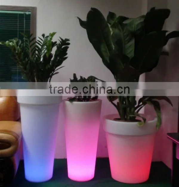 FO-9520 LED tapered round Garden colorful Floral Pot supplier