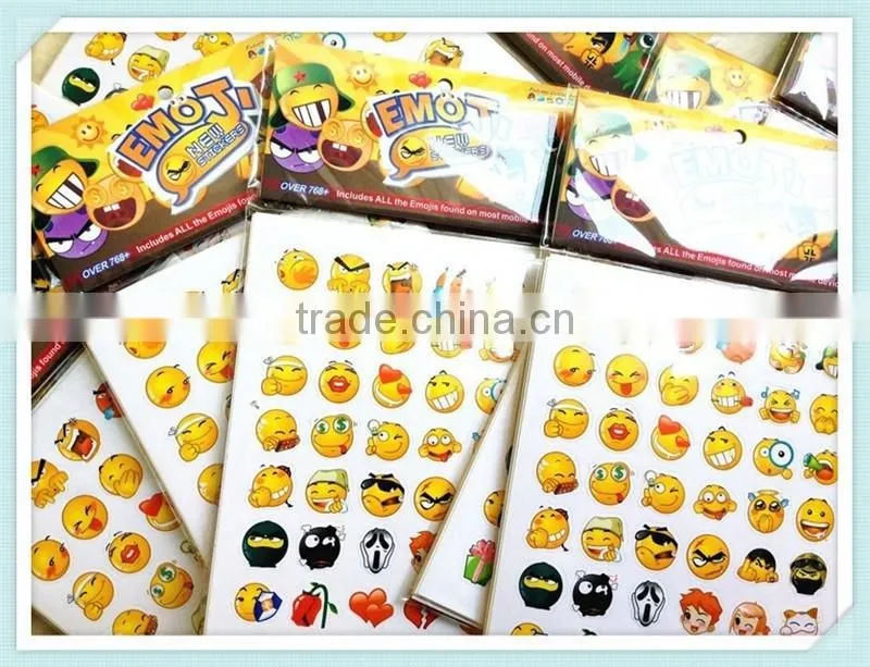 EMOJI SMILEY FACE childrens Puffy PVC Stickers 12 Packs 3 Different 4 Of Each