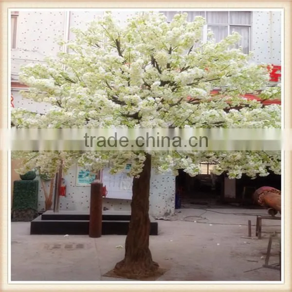 Artificial cherry blossom tree with silk flower and fiberglass trunk in factory price