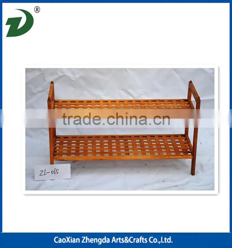 Eco-friendly 3 Tiers Light Wood Shoes Rack