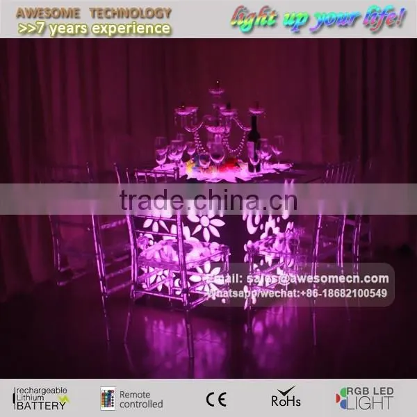 folding led wedding table with lasering pattern