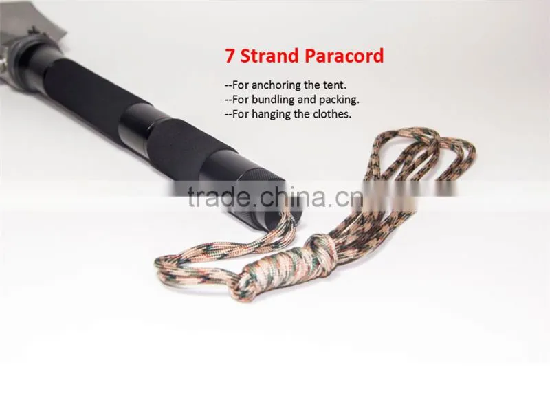 2016 10-in-1 Outdoor Emergency Shovel with Knife Hoe Hammer Fire Flint