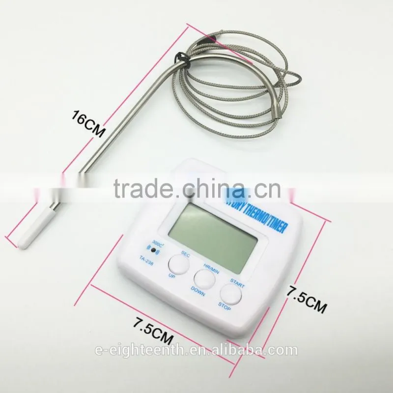 2016 new arrival Digital LCD display Thermometer Alarm Cooking Kitchen timer BBQ Food TA-238