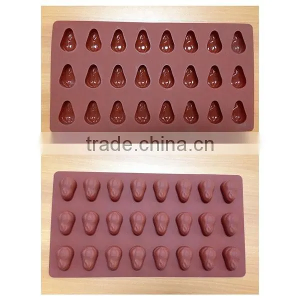 FDA food grade silicone 24 cups nut shape silicone chocolate molds chocolate maker Online selling silicone cake molds
