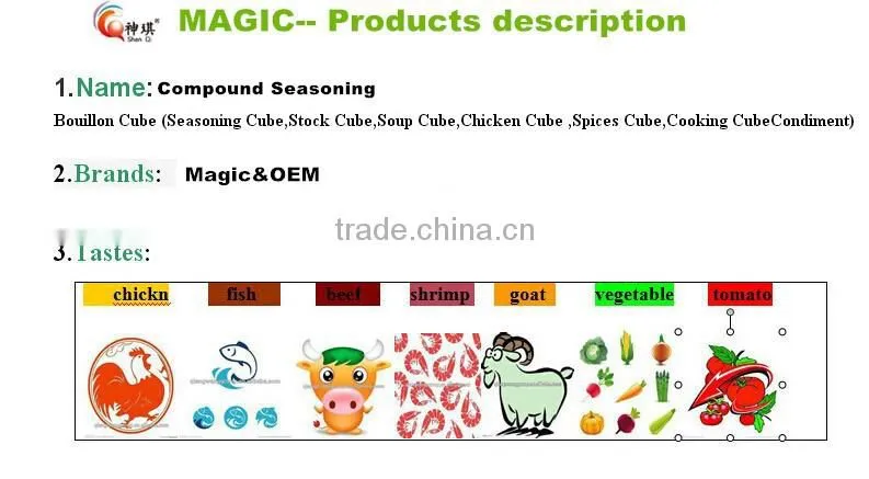 chicken/beef/shrimp/bouillon cube produced with OEM