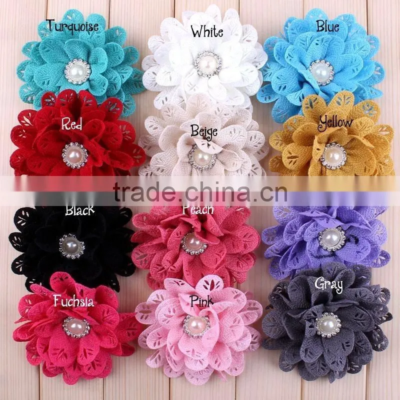 hot sale fabric flower clip for baby girls