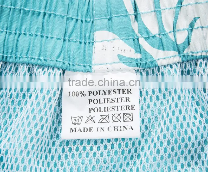 OEM Customized shaped boy swim shorts peach skin 100% polyester