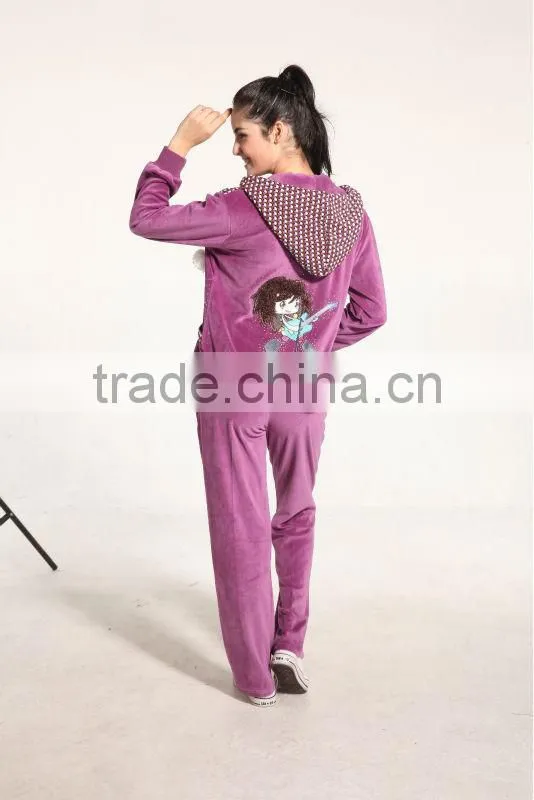 2016 hot sale winter guitar printing sports winter women tracksuit