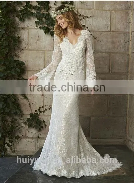 sex lace mermaid bridal muslim hijab long sleeve wedding dress