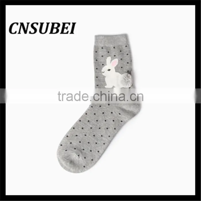 Shaoxing socks factory cute 3D cozy cartoon design young girl teen tube cartoon socks for wholesale