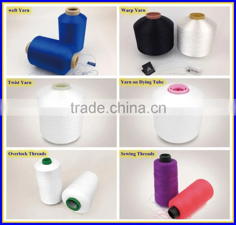 50D/600TPM Polyester Optical White FDY Warp Yarn for making woven label