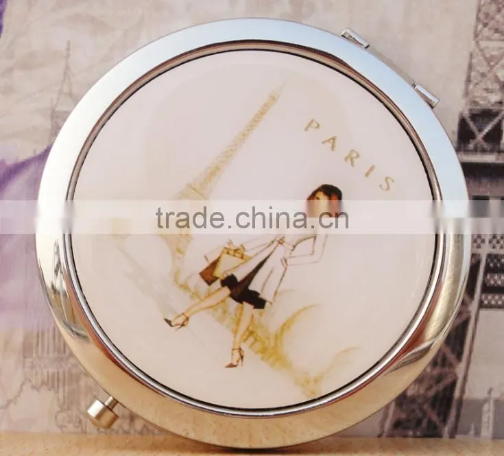 70mm Dia Promotional Cheap Metal Pocket Mirror/Cosmetic Mirror/Makeup Double Sided Metal Mirror DubaaFashion.com