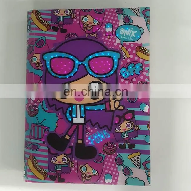 Lighting up gift or student personal article colorful thin shiny journal to light your feeling and life