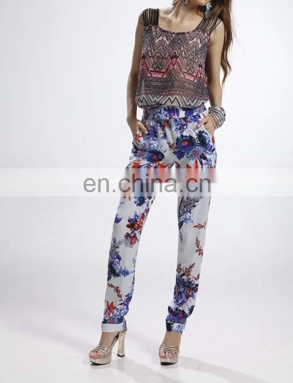 2016 New Design Casual printing Ladies Sleeveless Top