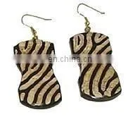 Beautiful Blue Bone and Brass Fashion Earring
