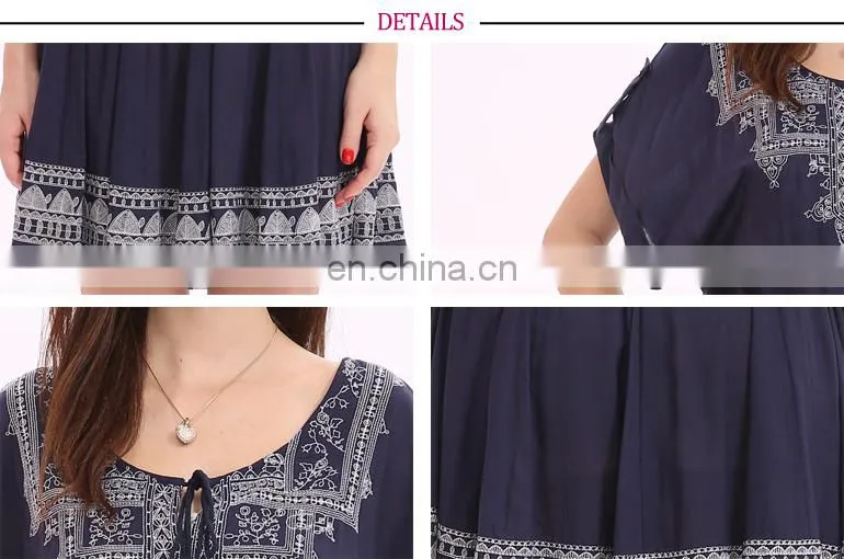 New Model Eco-Friendly 100% viscose Cotton Floral Dress For Ladies