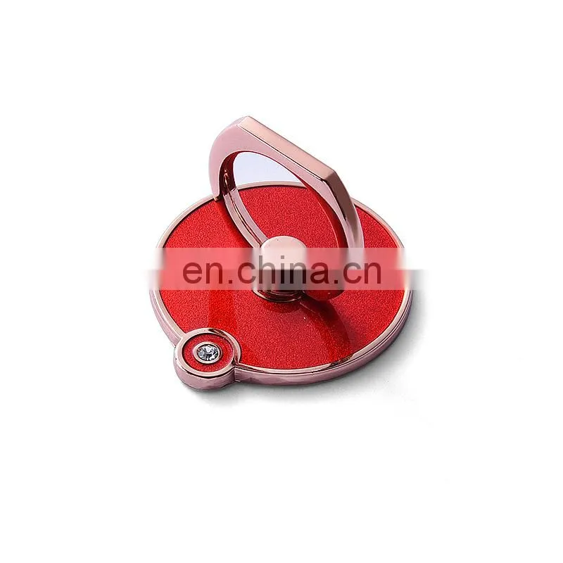 Custom crystal red round metal mobile phone ring holders wholesale