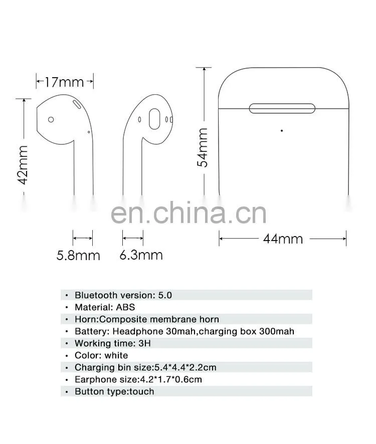 TWS Headphones True Wireless Earphone With Mic In-ear Earbuds Touch Control Charging Case