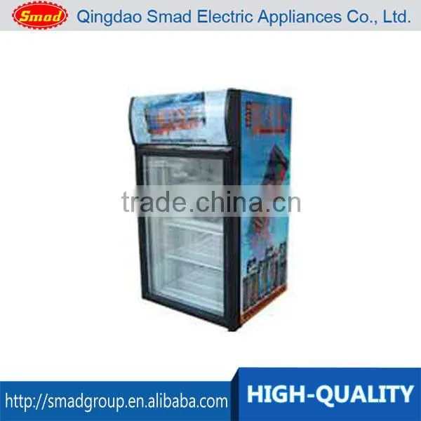 80L mini display fridge transparent door with lamp