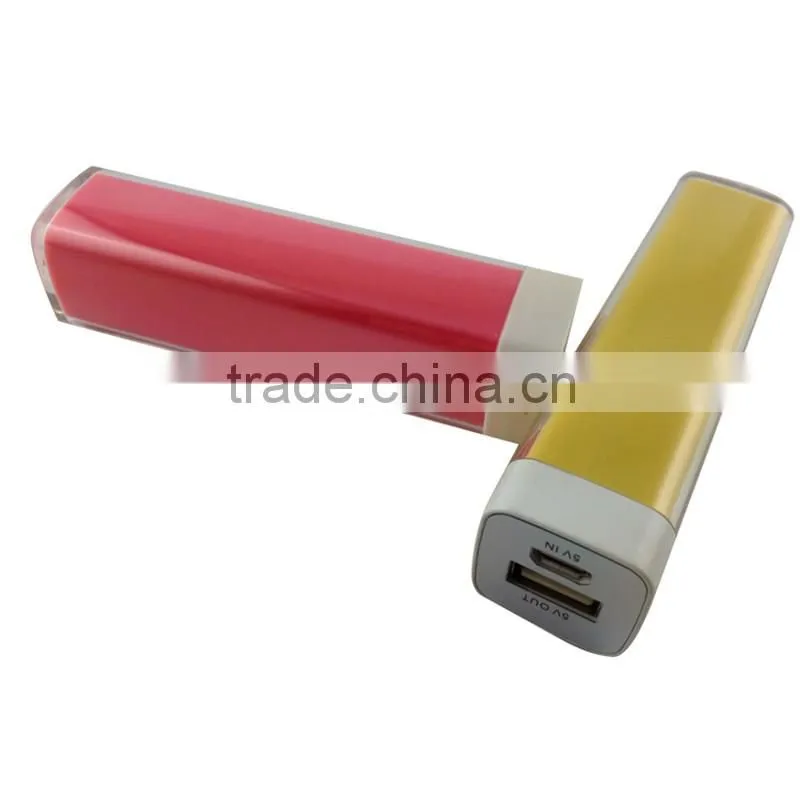 Portable lipstick power bank 2600mah promotion gift phone charger