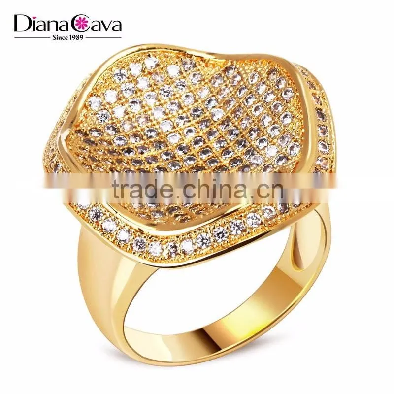 Unique Round Shape Party Cubic Zirconia Women Luxury CZ Jewelry Wedding Ring