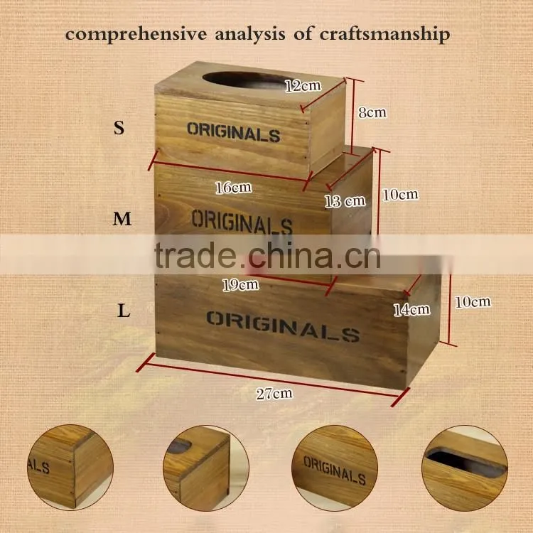 solid wood craft facial tissue box made in China for home decoration