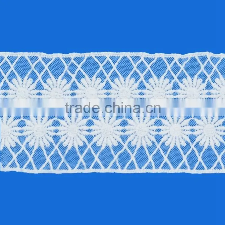 Fantastic and lastest embroidery neck designs of kurtis 100% cotton neck pair lace in white color