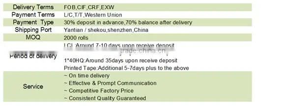 Custom Colorful Logo Printed Bopp Packing Sealing Tape