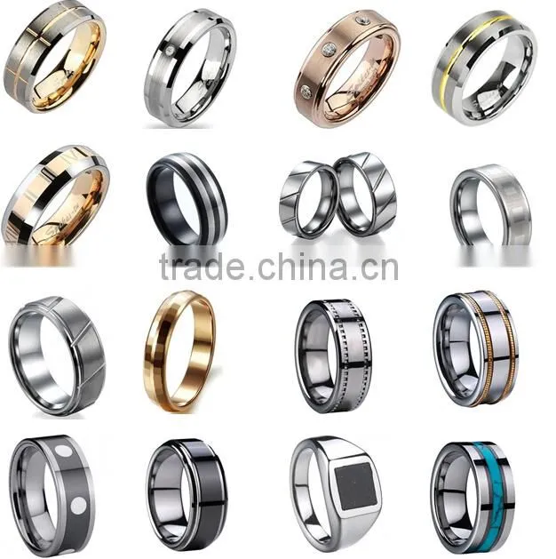 2016 Hot Sale New Products, Concave Gold Barb Wire Tungsten Carbide Wedding Band Ring