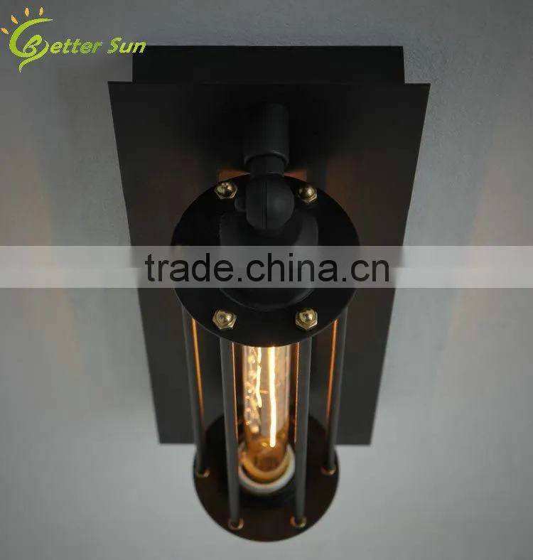 Gunmetal Grand Edison Caged Sconce Wall Lamp