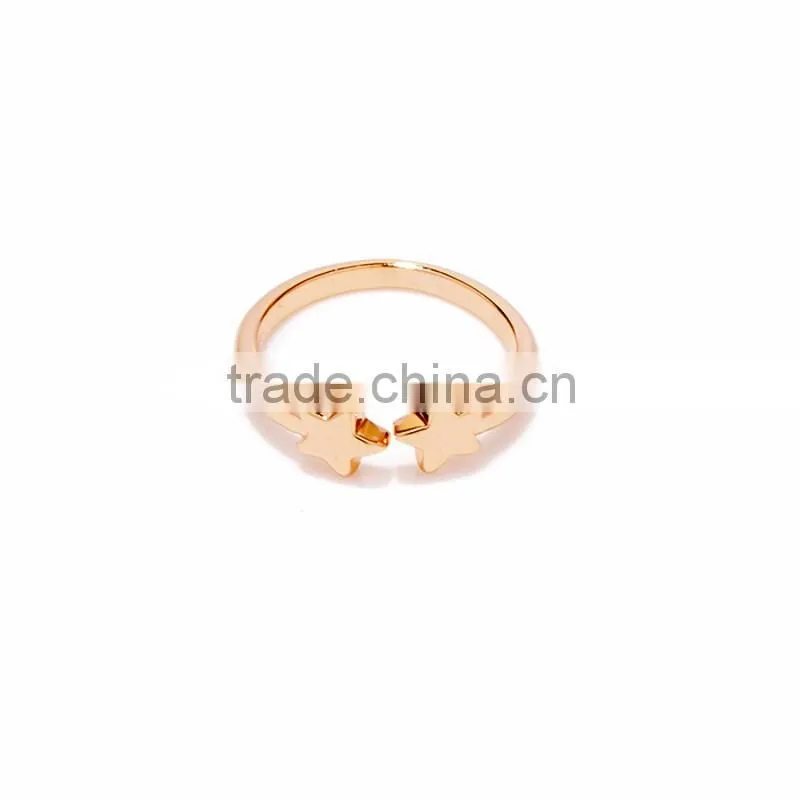 Exquisite Ladies Jewelry Women Accessories 2 Stars Right Hand Ring New