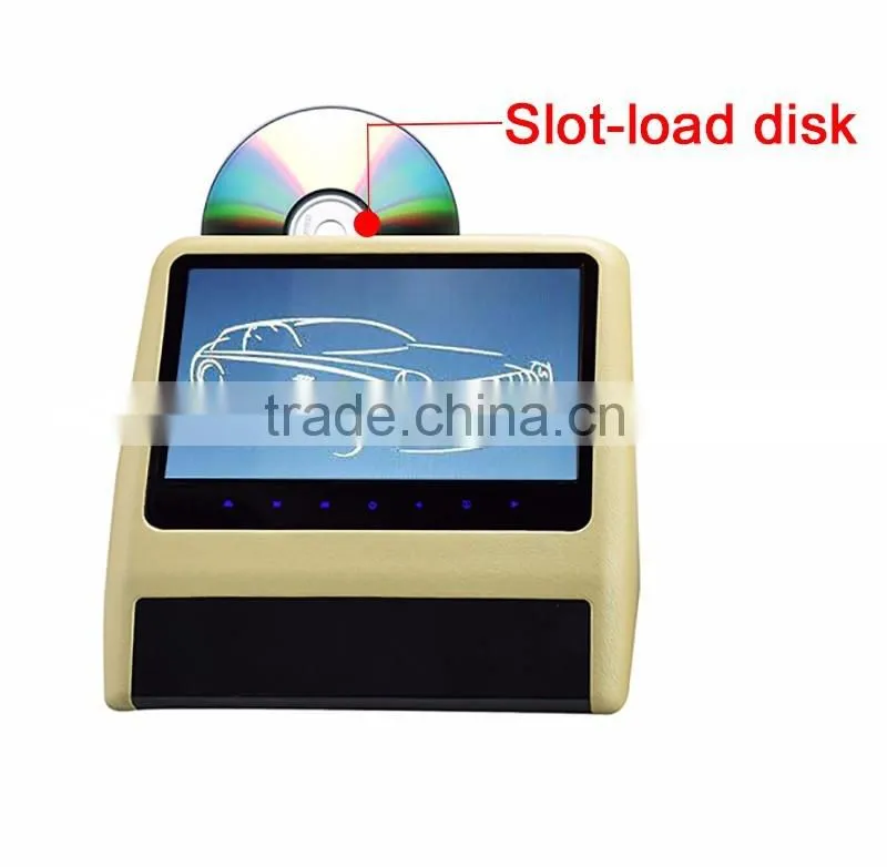 9"Headrest DVD with USB port ,SD slot,Wireless games,without pillow,auto monitor